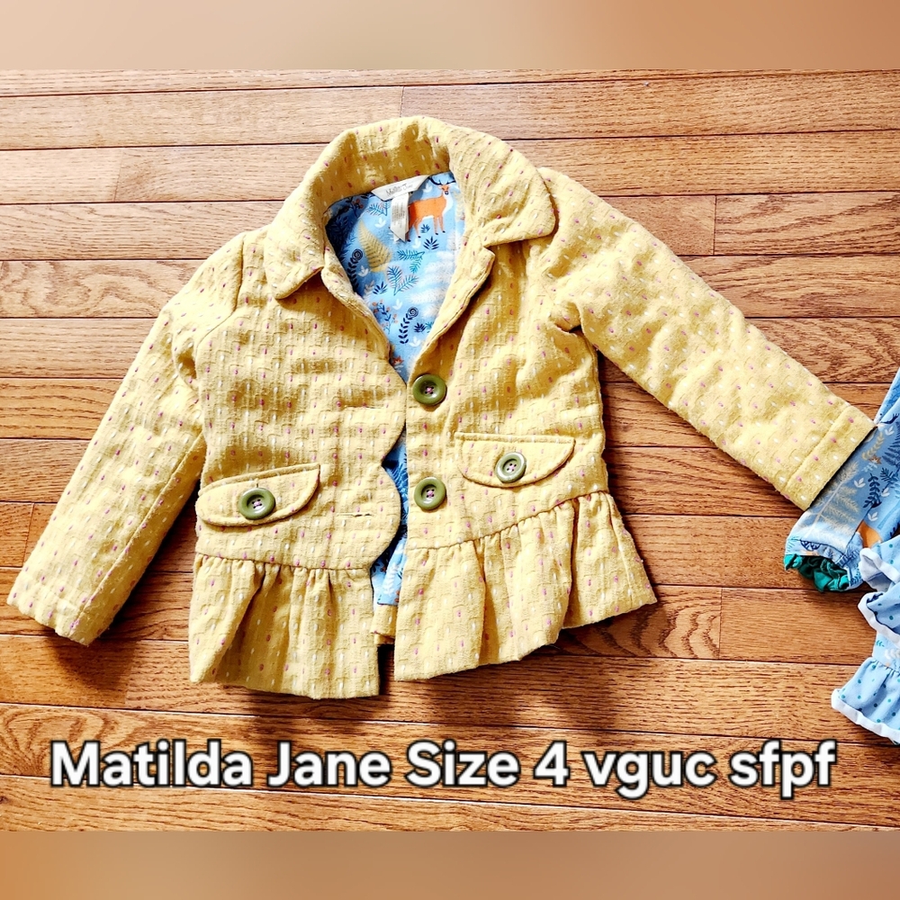 Matilda Jane Yellow Peplum Jacket with Printed Lining